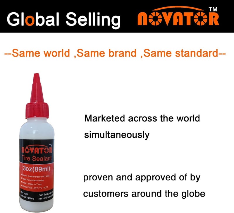 Novator Endurance Bike Tire Sealant for Tubeless, Tubulars, Tubes, Seals Faster, Lasts Longer, Micro-Fiber for MTB, Road, Gravel Bicycle Tires - Image 3